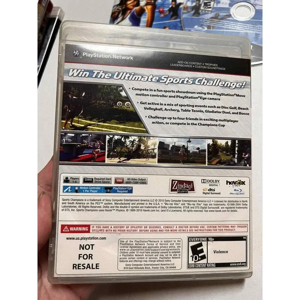 PS3 Sports Champions Game PlayStation 3‎ Move (2010) Complete With Manual